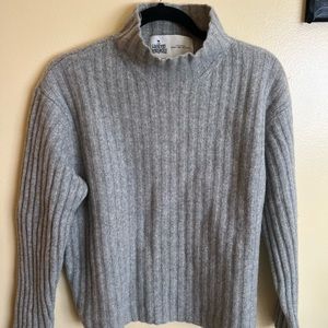Thick Gray 100% Wool Sweater